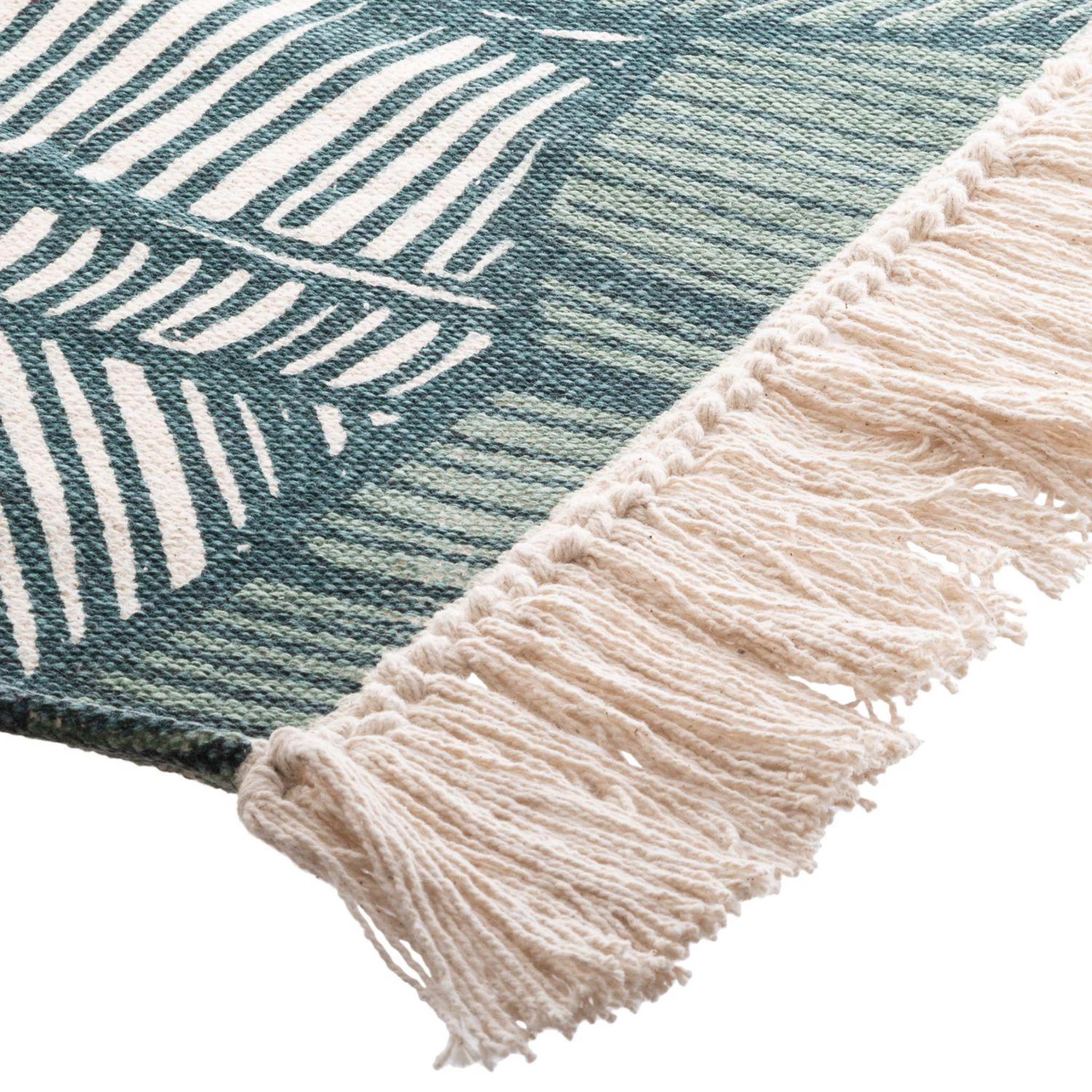 Voir la diapositive 3 : ATMOSPHERA Tapis à imprimé jungle en coton - 120 x 170 cm - vert et beige