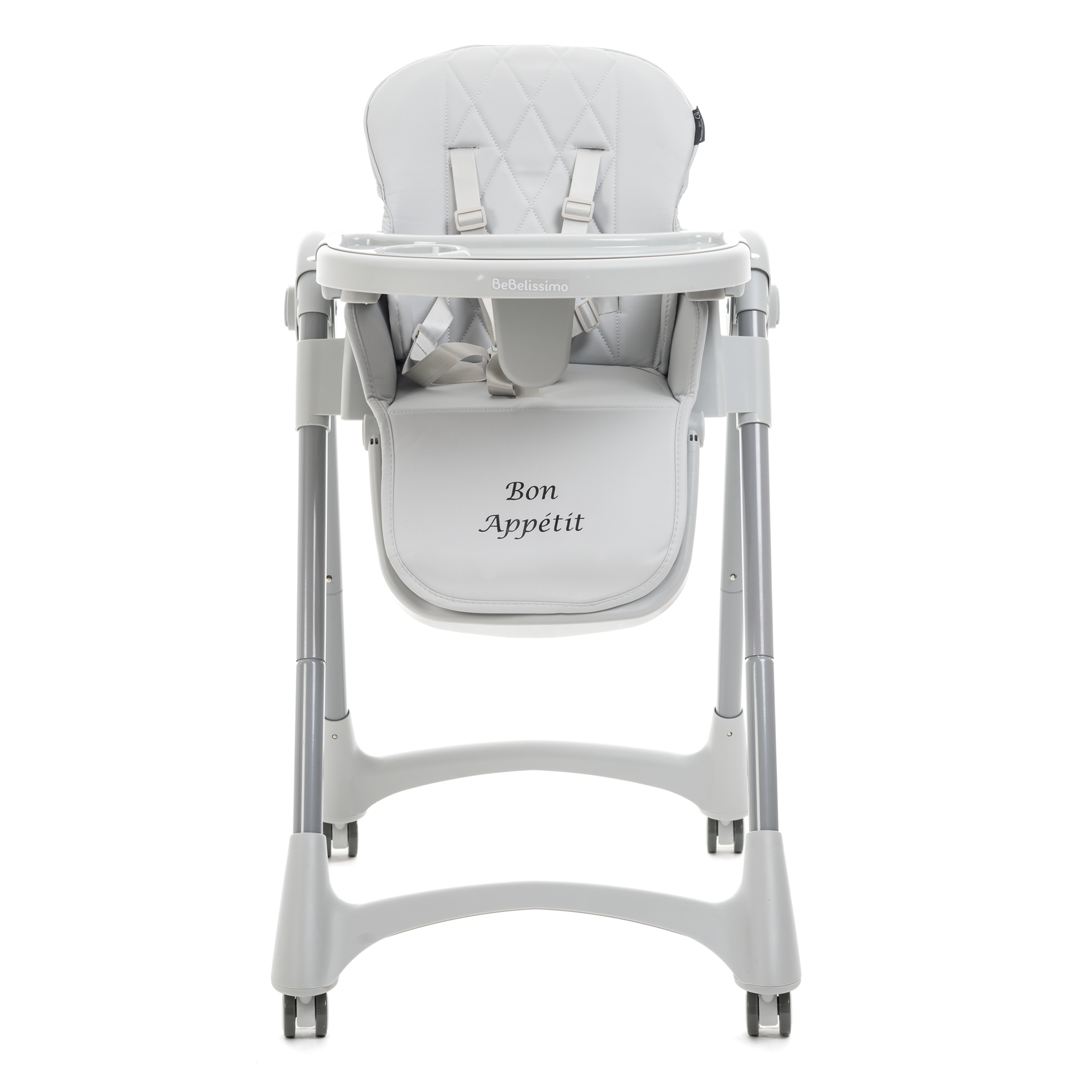 Voir la diapositive 3 : BEBELISSIMO Chaise haute évolutive bébé - Pliable - Compacte - Réglable hauteur - De 6 mois à 3 ans (15kg) - gris - Bon Appetit