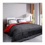 Voir la diapositive 2 : POYET MOTTE HUDSON Couette legere Microfibre 200g/m2 240x260cm Gris + Rouge