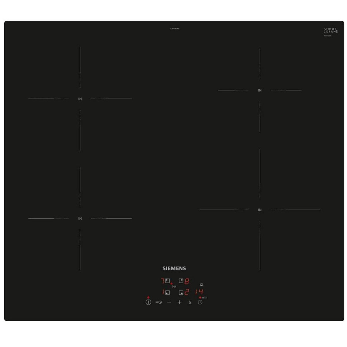Siemens Table de cuisson induction 60cm 4 foyers 4600w noir - EU611BEB5E