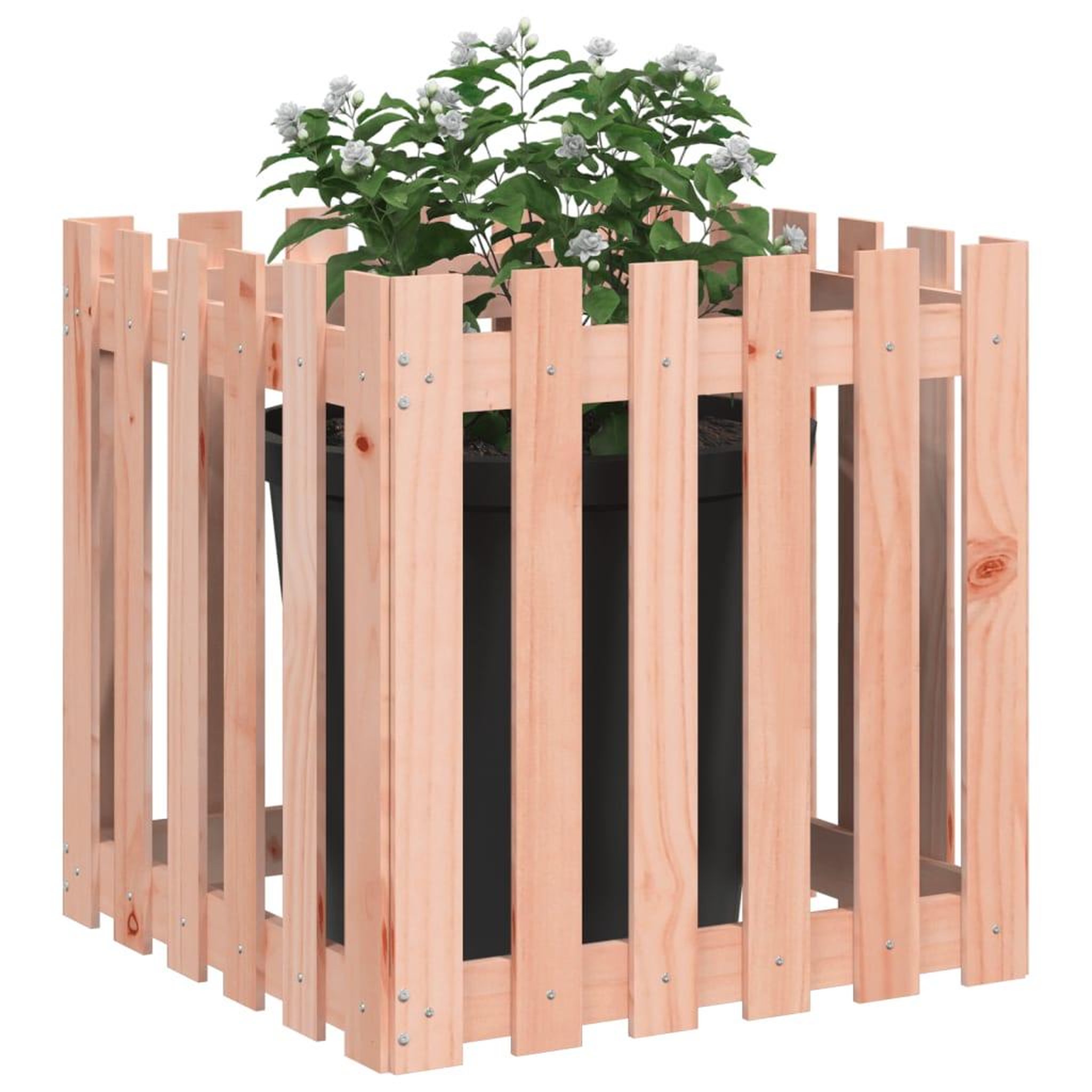 Voir la diapositive 3 : VIDAXL Jardiniere avec design de cloture 60x60x60 cm Douglas massif