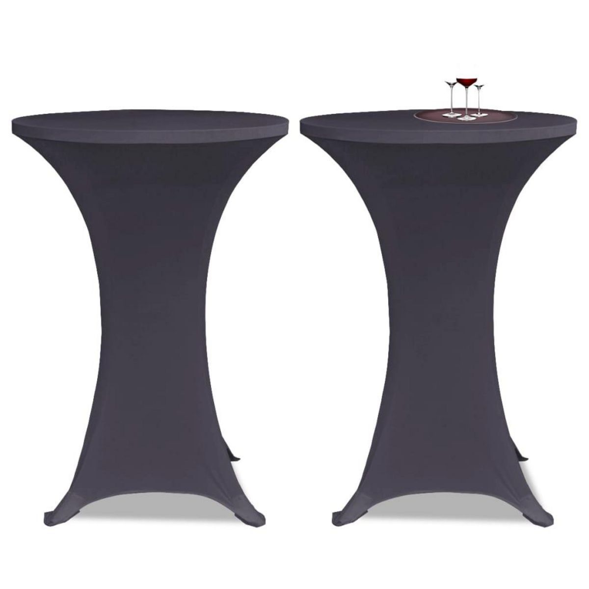 VIDAXL Housses de table extensible 4 pcs 60 cm Anthracite
