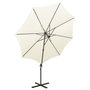 Voir la diapositive 5 : VIDAXL Parasol de jardin en porte-a-faux et mat et lumieres LED sable