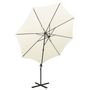Voir la diapositive 5 : VIDAXL Parasol de jardin en porte-a-faux et mat et lumieres LED sable