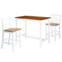 Voir la diapositive 1 : VIDAXL Table et chaises de bar 3 pcs Bois massif Marron et blanc