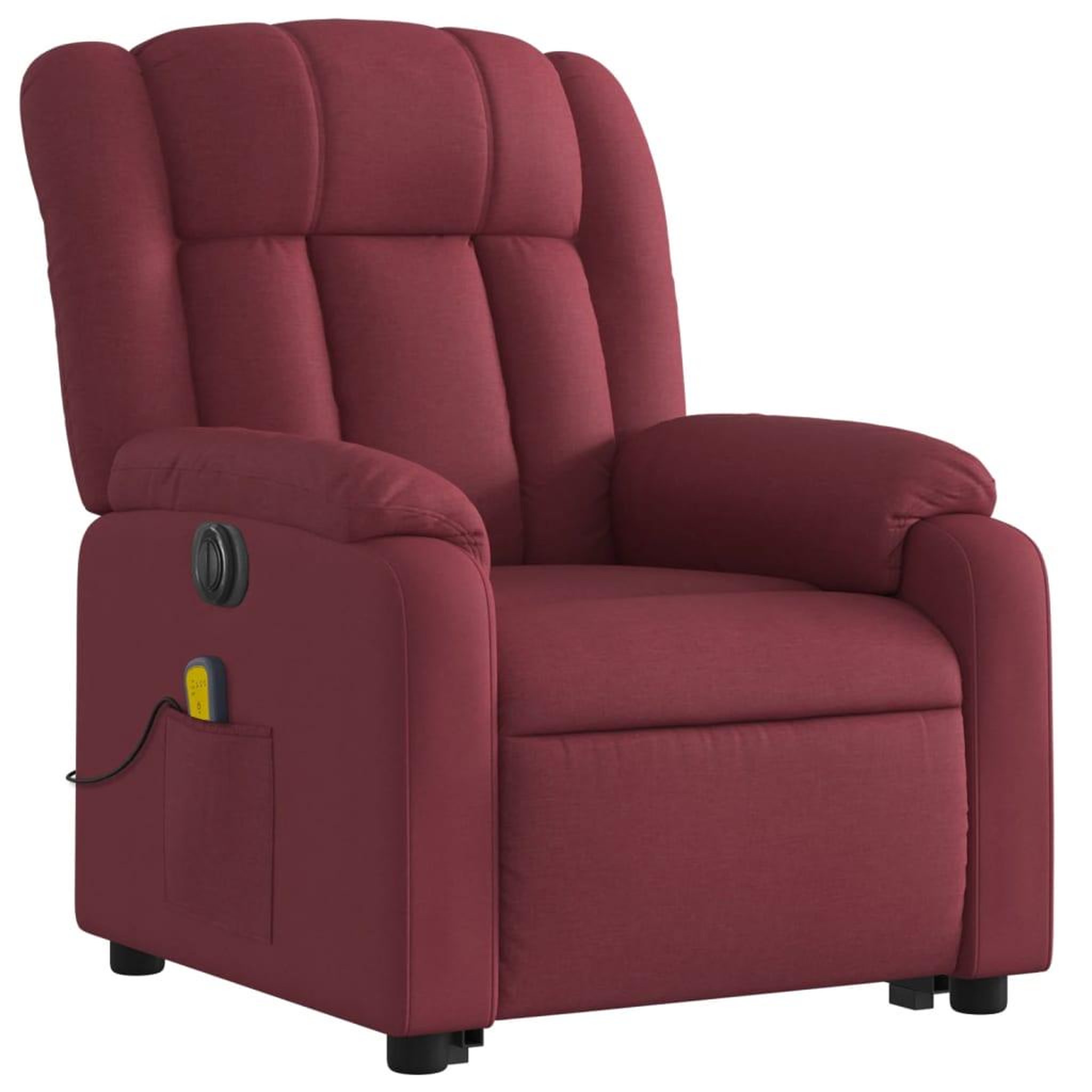 Voir la diapositive 3 : VIDAXL Fauteuil inclinable de massage electrique Rouge bordeaux Tissu