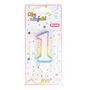 Voir la diapositive 2 : Paris Prix Bougie d'Anniversaire  Chiffre 1  7cm Multicolore