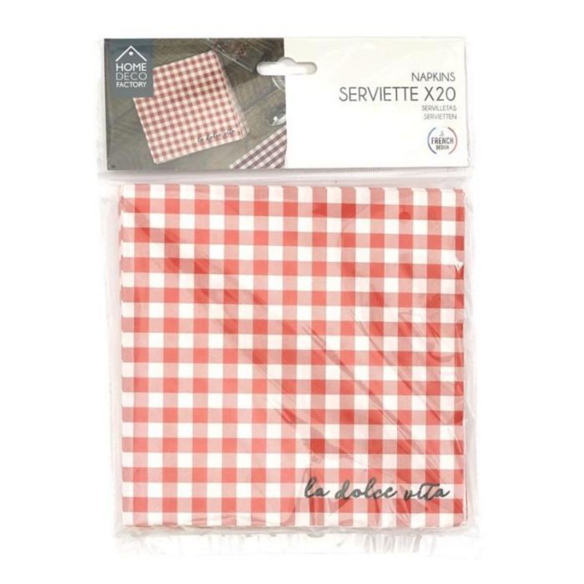 Paris Prix Lot de 20 Serviettes en Papier  Dolce Vita  33x33cm Rouge