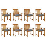 VIDAXL Chaises de jardin avec coussins lot de 8 Bois d'acacia solide