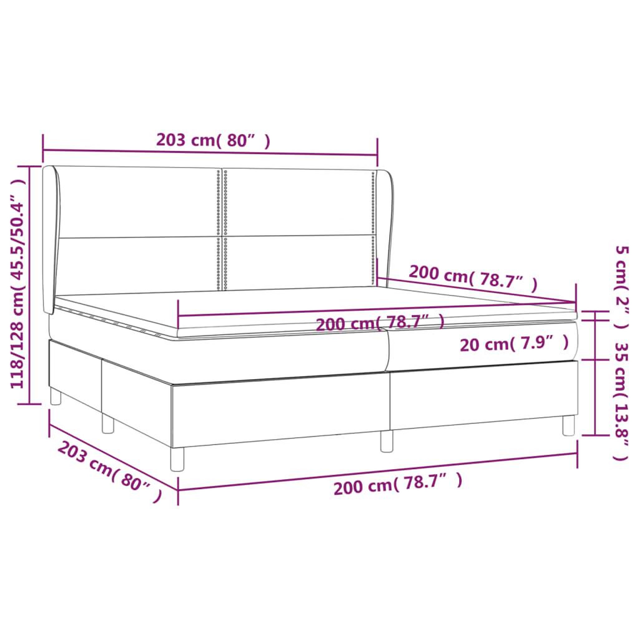 Voir la diapositive 6 : VIDAXL Sommier a lattes de lit avec matelas Creme 200x200 cm Tissu
