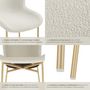 Voir la diapositive 4 : tectake Chaise rembourrée forme ergonomique avec dossier haut Tissu blanc cassé/noir Lot de 4