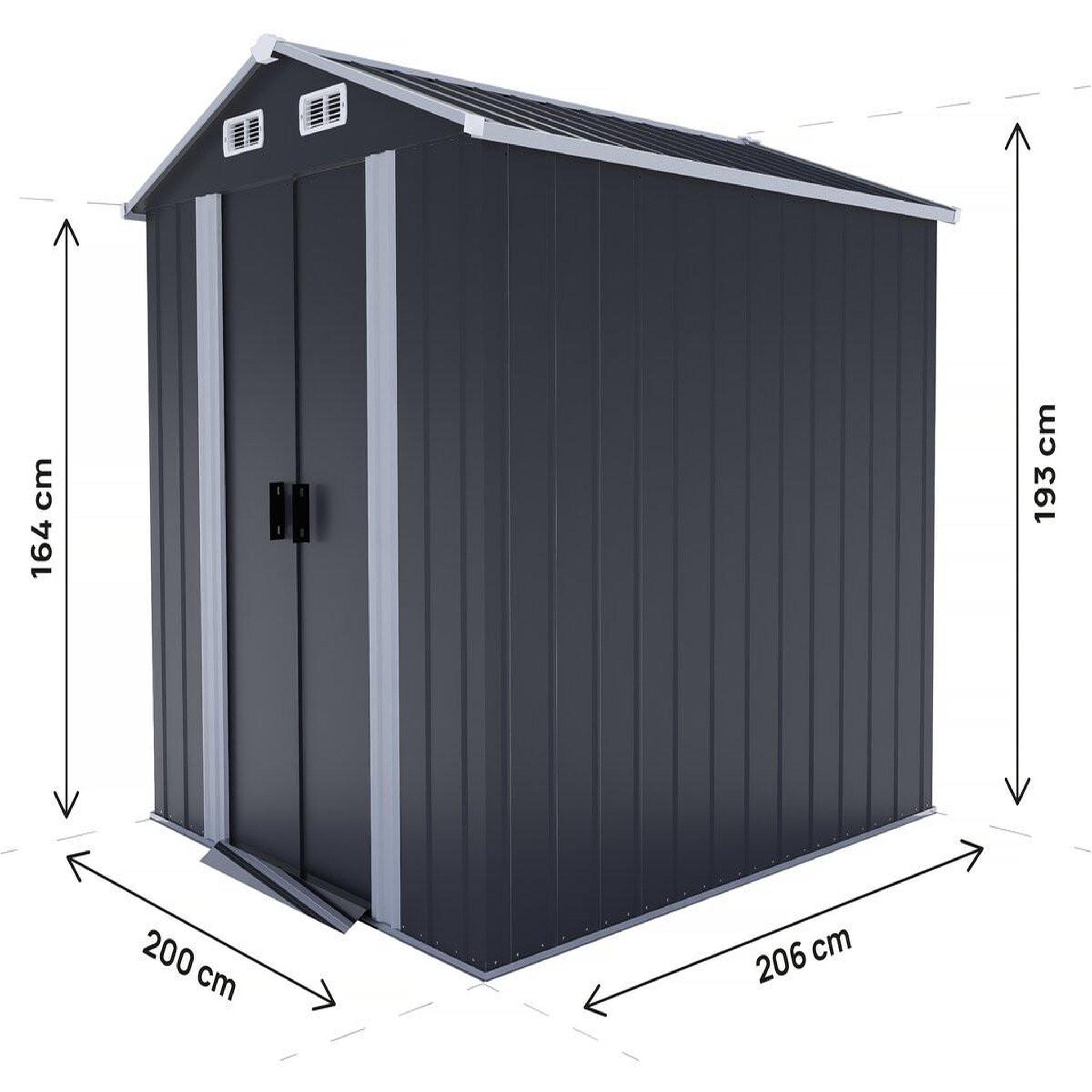 Voir la diapositive 3 : Habitat et Jardin Abri de jardin métal avec portes coulissantes  boston  - 4.12 m² - gris