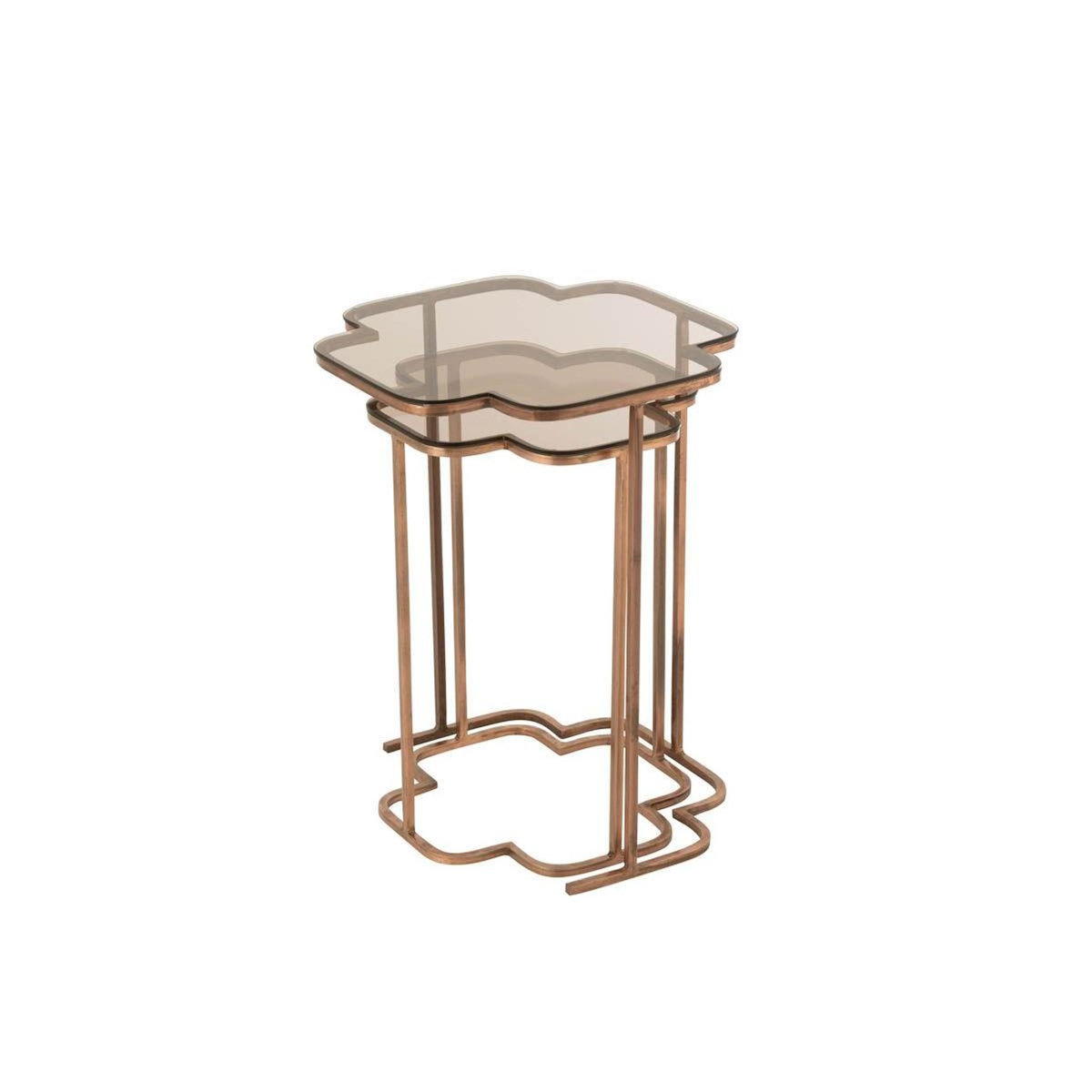 Paris Prix Lot de 2 Tables d'Appoint Métal  Ones  61cm Cuivre