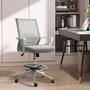 HOMCOM Fauteuil de bureau chaise de bureau assise haute réglable dim. 64L x 59l x 104-124H cm pivotant 360° maille respirante gris