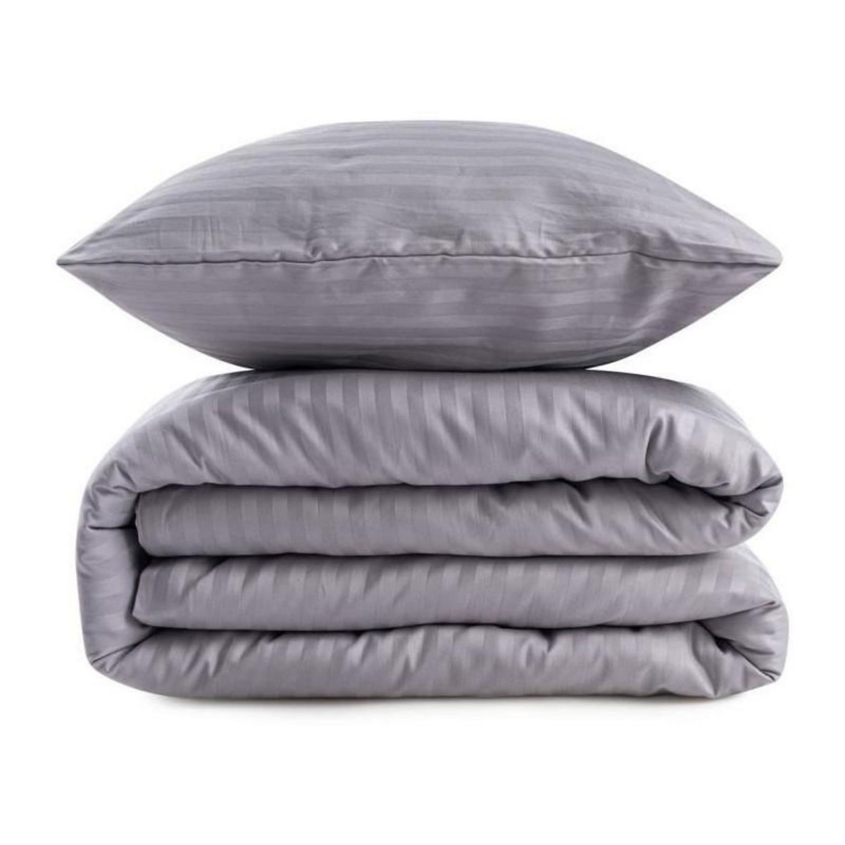 GENERIQUE Parure de lit - 1 housse de couette 220 x 240 cm + 2 taies d'oreiller 60 x 60 cm - 70% polyester, 30% coton - Gris