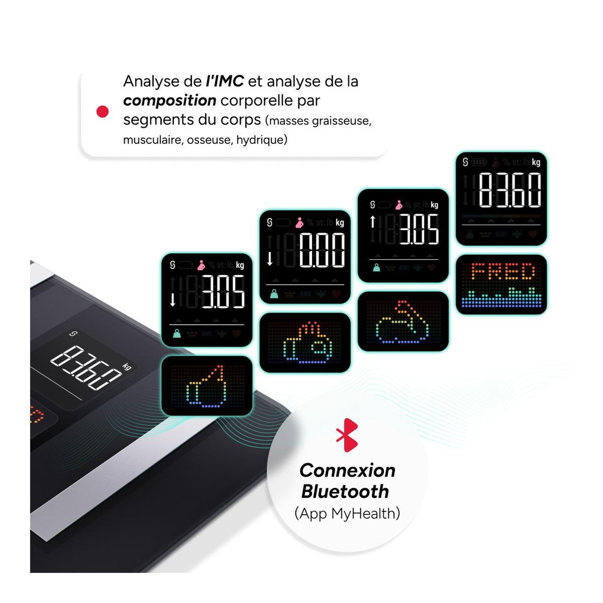 Voir la diapositive 3 : Terraillon Pèse personne impédancemètre body color connect