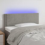 VIDAXL Tete de lit a LED Gris clair 90x5x78/88 cm Velours