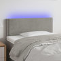Voir la diapositive 1 : VIDAXL Tete de lit a LED Gris clair 90x5x78/88 cm Velours