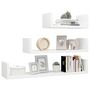 Voir la diapositive 3 : VIDAXL Etageres murales 3 pcs Blanc brillant Bois d'ingenierie