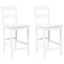 Voir la diapositive 2 : VIDAXL Tabourets de bar 2 pcs blanc bois massif d'hevea
