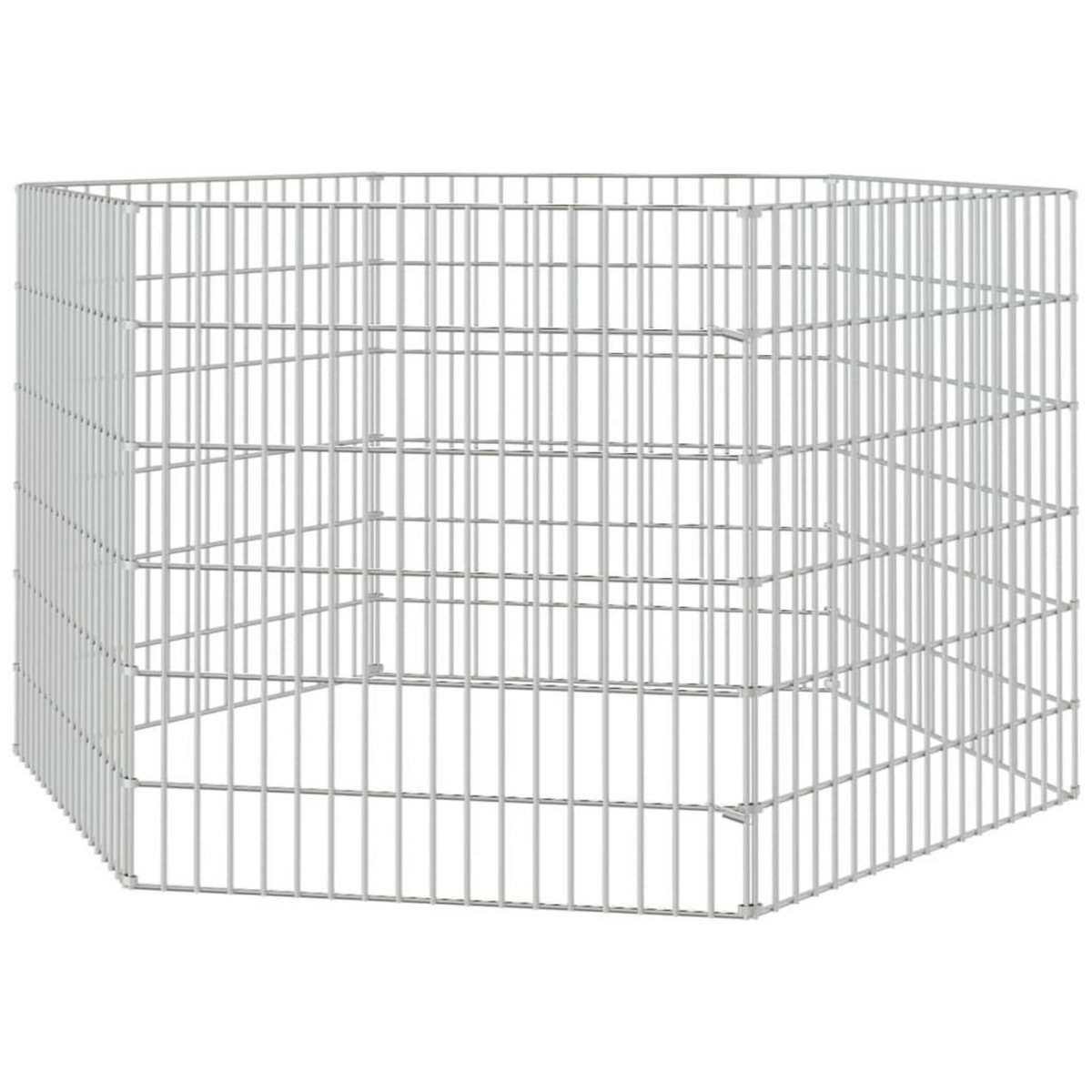 VIDAXL Enclos pour animaux en liberte 6 panneaux 54x60cm fer galvanise