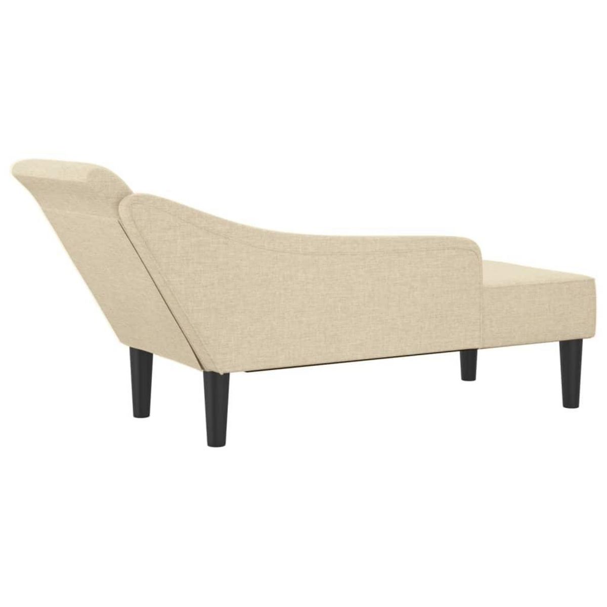 VIDAXL Chaise longue avec coussins creme tissu