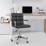 Voir la diapositive 2 : HOMCOM HOMCOM Chaise de bureau fauteuil manager pivotant hauteur réglable revêtement synthétique capitonné noir
