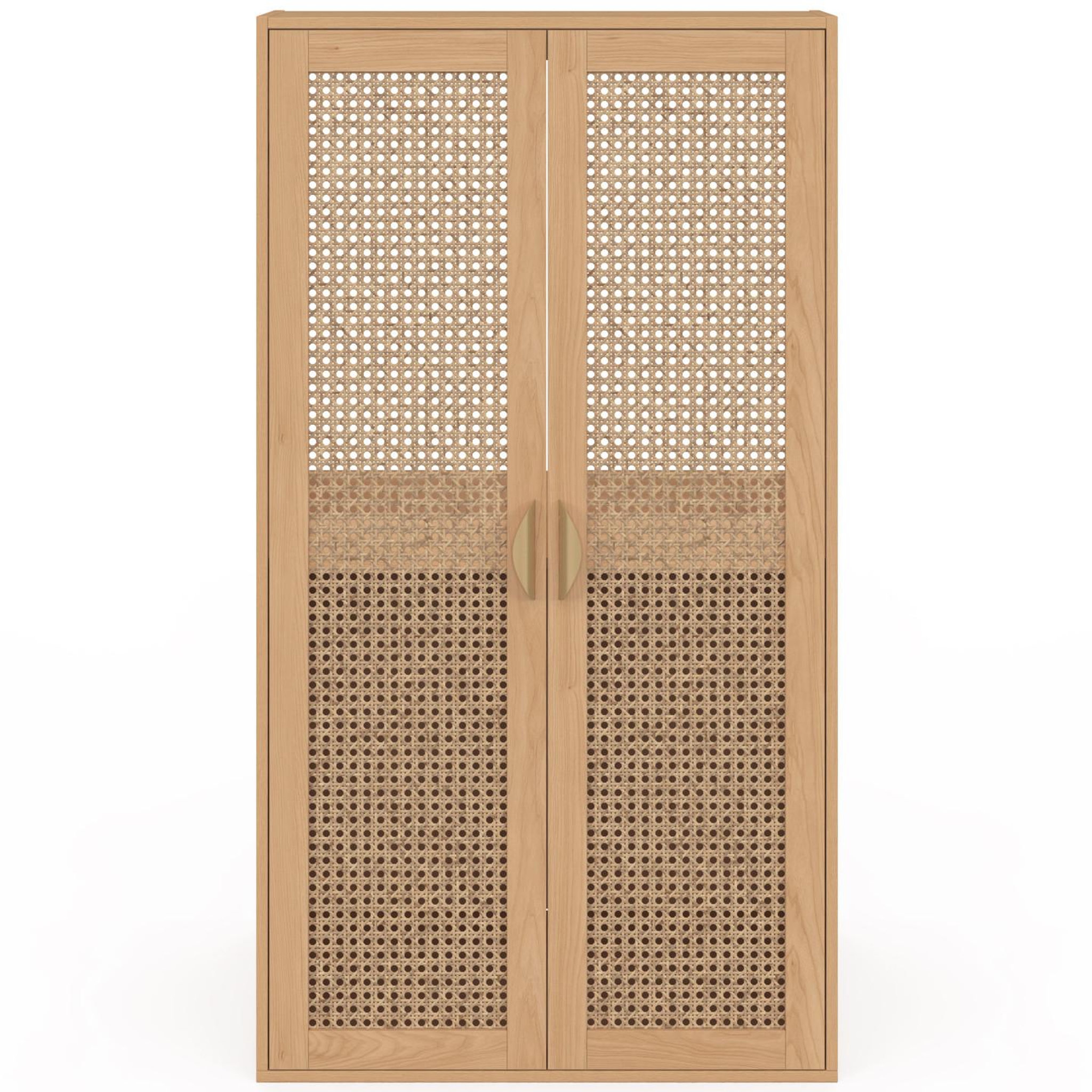 Voir la diapositive 6 : ID MARKET Armoire sous pente 2 portes edhen 60 x 50 x 70/110 cm bois et cannage