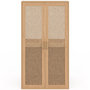 Voir la diapositive 6 : ID MARKET Armoire sous pente 2 portes EDHEN 60 x 50 x 70/110 cm bois et cannage