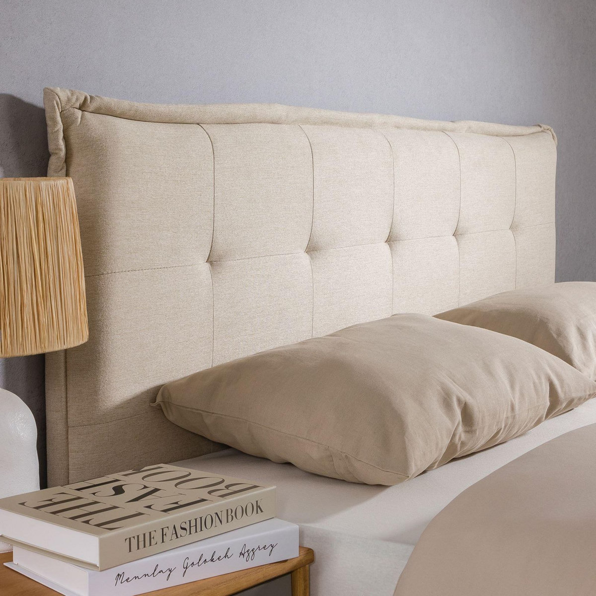 IDIMEX Tête de lit EBEYA 120 capitonnée sur pieds, en tissu
