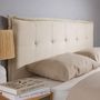 Voir la diapositive 6 : IDIMEX Tête de lit EBEYA 120 capitonnée sur pieds, en tissu