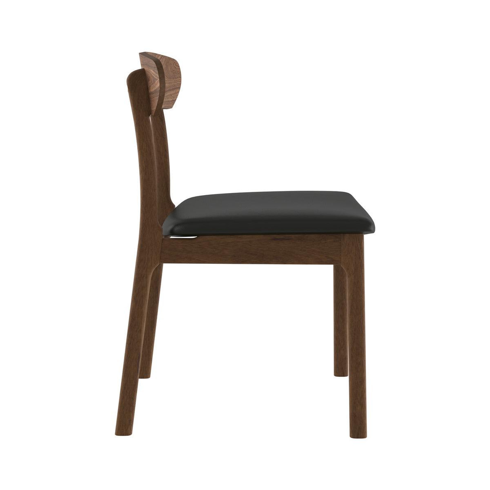 Voir la diapositive 5 : MAISON PAVANE Lot de 2 chaises en cuir synthétique noir et bois foncé-lana