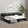 Voir la diapositive 4 : VIDAXL Lit coulissant sans matelas noir 2x(90x190) cm