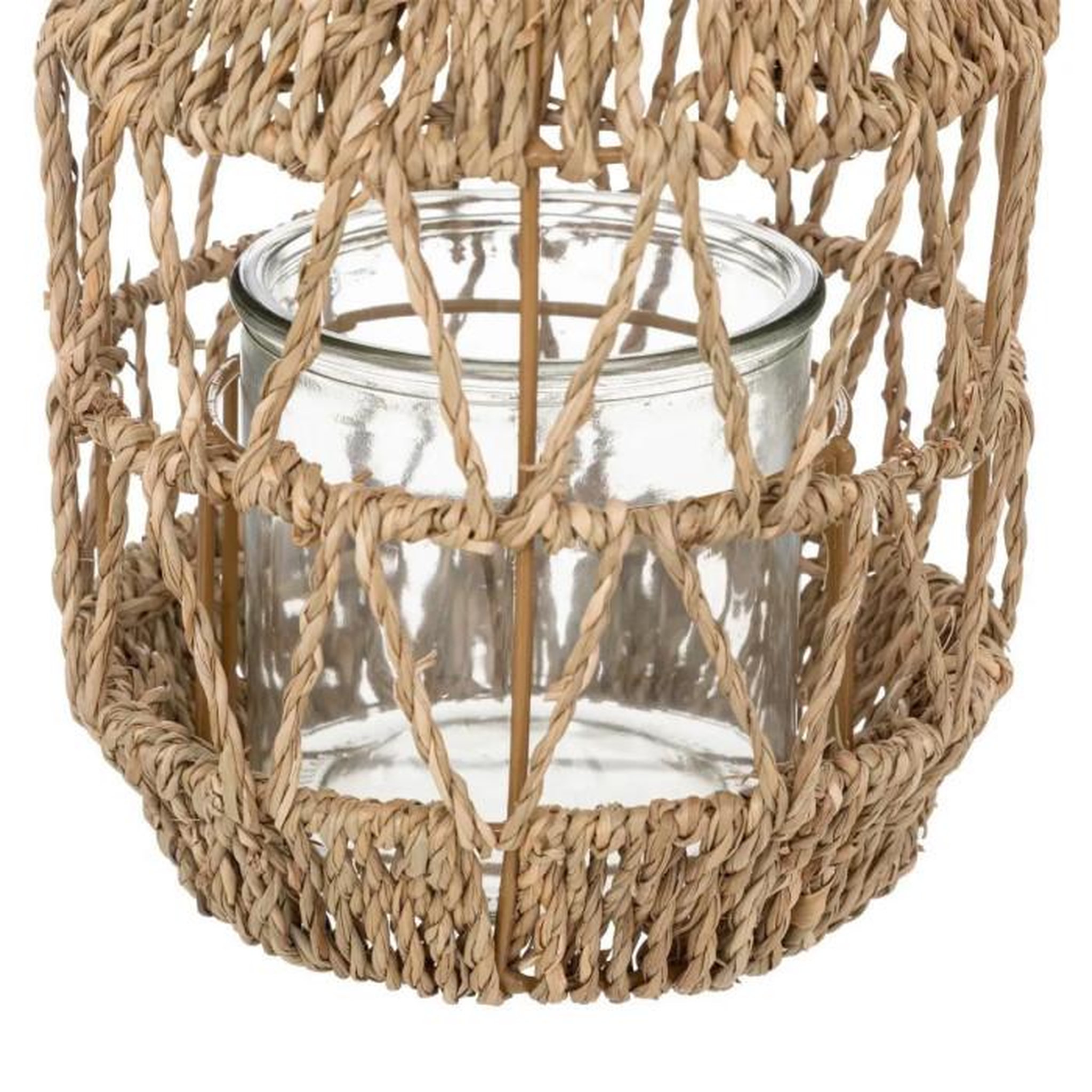 Voir la diapositive 3 : ATMOSPHERA Lanterne Déco en Rotin  Muli  18cm Beige