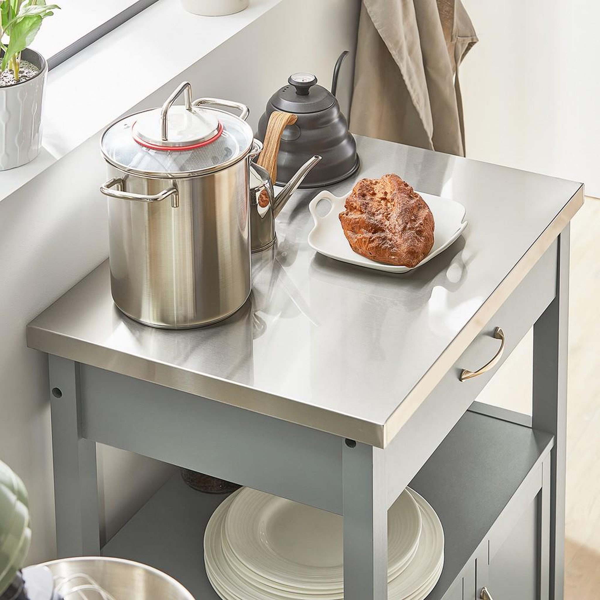 Voir la diapositive 5 : SOBUY SoBuy - Chariot De Cuisine à un tiroir - Moderne - FKW22