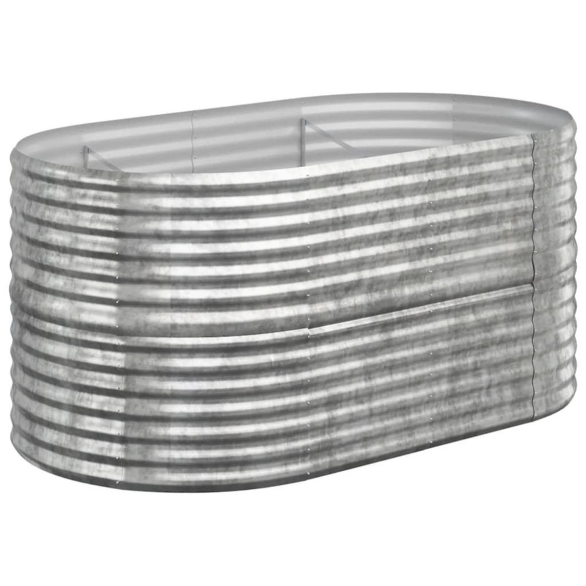 VIDAXL Lit sureleve de jardin Acier enduit de poudre Argente