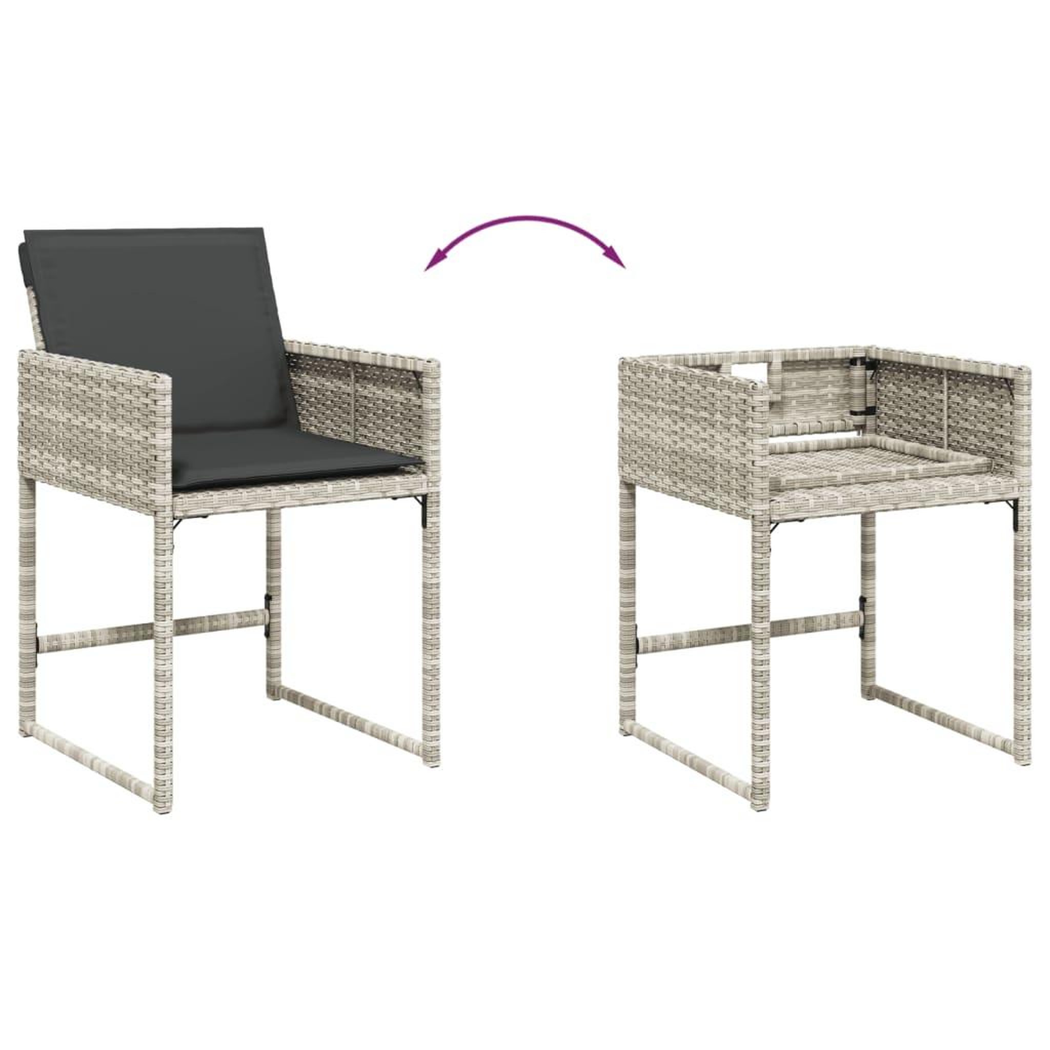 Voir la diapositive 4 : VIDAXL Ensemble a manger de jardin et coussins 17 pcs gris clair rotin