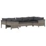 Voir la diapositive 3 : VIDAXL Salon de jardin 7 pcs avec coussins Gris Resine tressee
