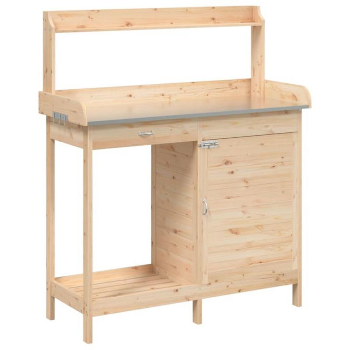 VIDAXL Table de rempotage avec armoire bois massif de sapin