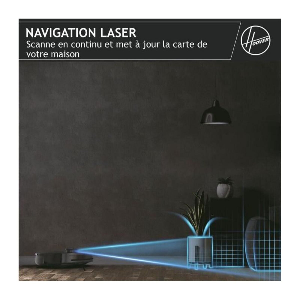 HOOVER Robot Aspirateur Dry - HOOVER - HG410D - 4000 Pa - Autonomie : 120 min - 65 dBA