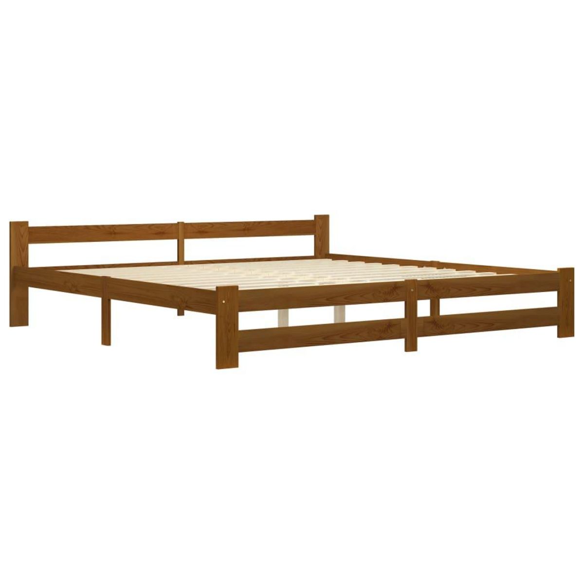 VIDAXL Cadre de lit sans matelas marron miel bois pin massif 200x200cm