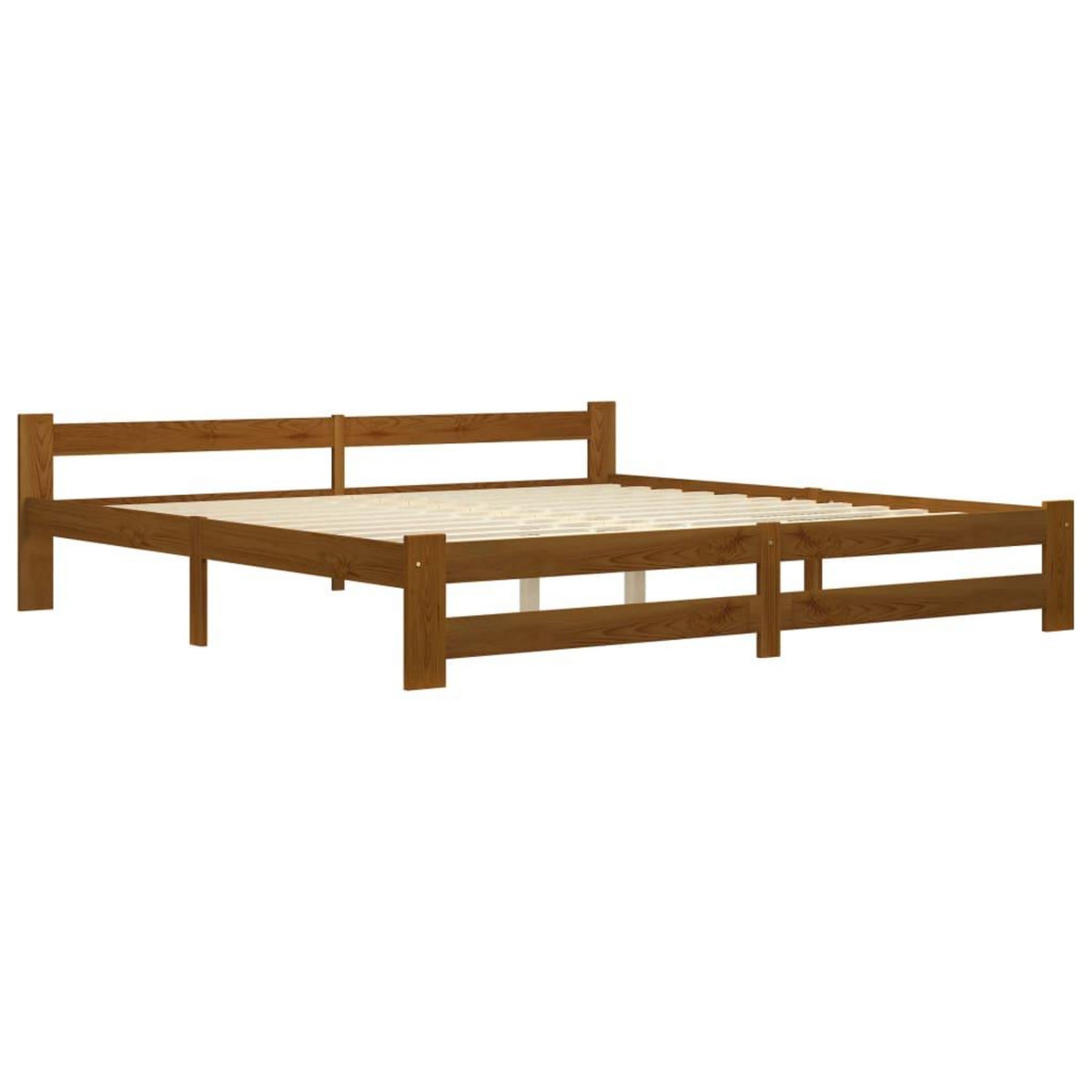 VIDAXL Cadre de lit sans matelas marron miel bois pin massif 200x200cm