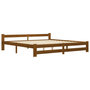 Voir la diapositive 2 : VIDAXL Cadre de lit sans matelas marron miel bois pin massif 200x200cm