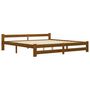 Voir la diapositive 2 : VIDAXL Cadre de lit sans matelas marron miel bois pin massif 200x200cm