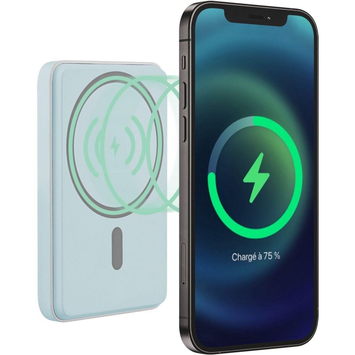 TNB Batterie externe 5000 mAh MagSafe bleu