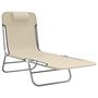 Voir la diapositive 3 : VIDAXL Chaises longues pliables lot de 2 crème textilène et acier