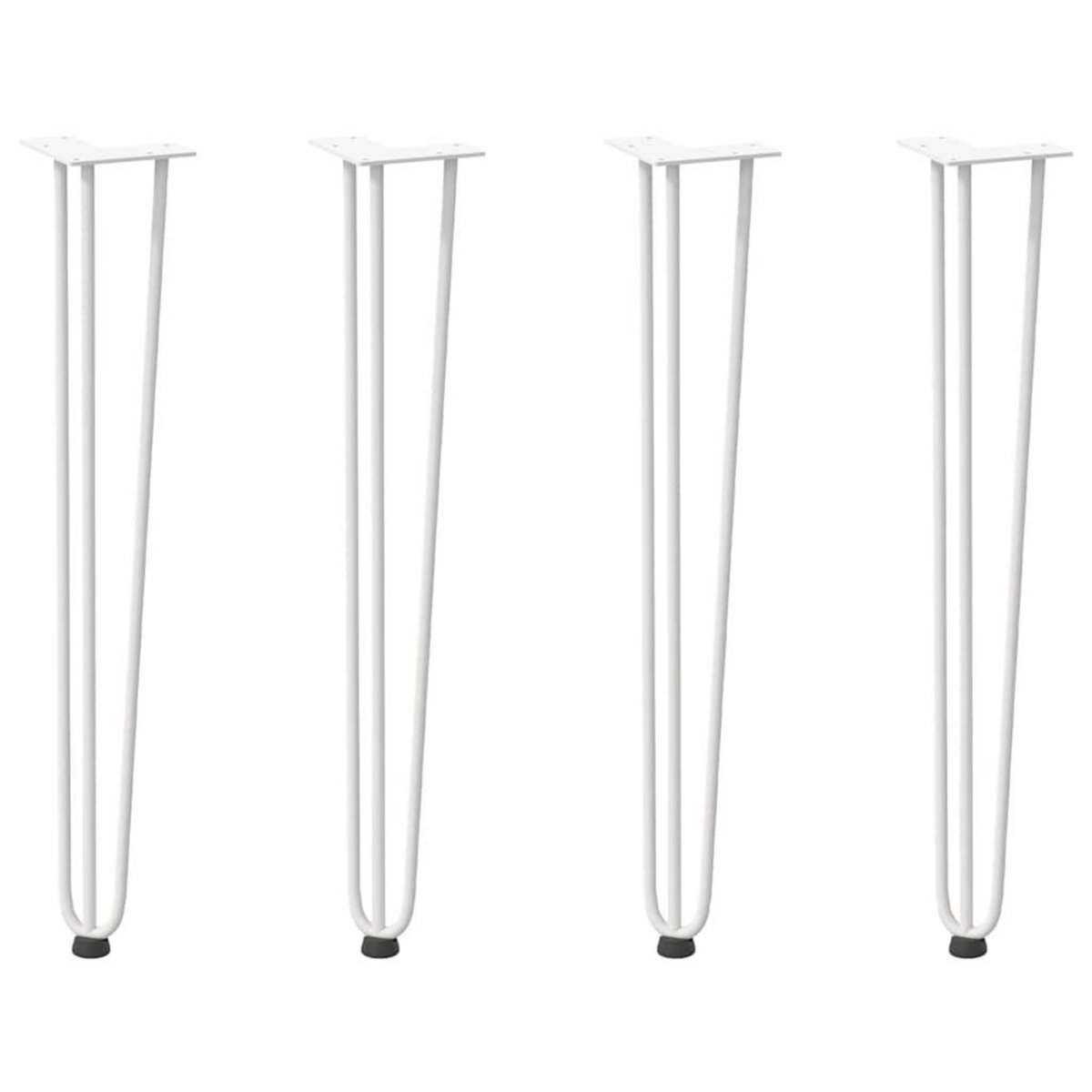 VIDAXL Pieds de table en forme d'epingle a cheveux 4 pcs blanc 72 cm