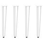 Voir la diapositive 2 : VIDAXL Pieds de table en forme d'epingle a cheveux 4 pcs blanc 72 cm