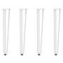 Voir la diapositive 2 : VIDAXL Pieds de table en forme d'epingle a cheveux 4 pcs blanc 72 cm