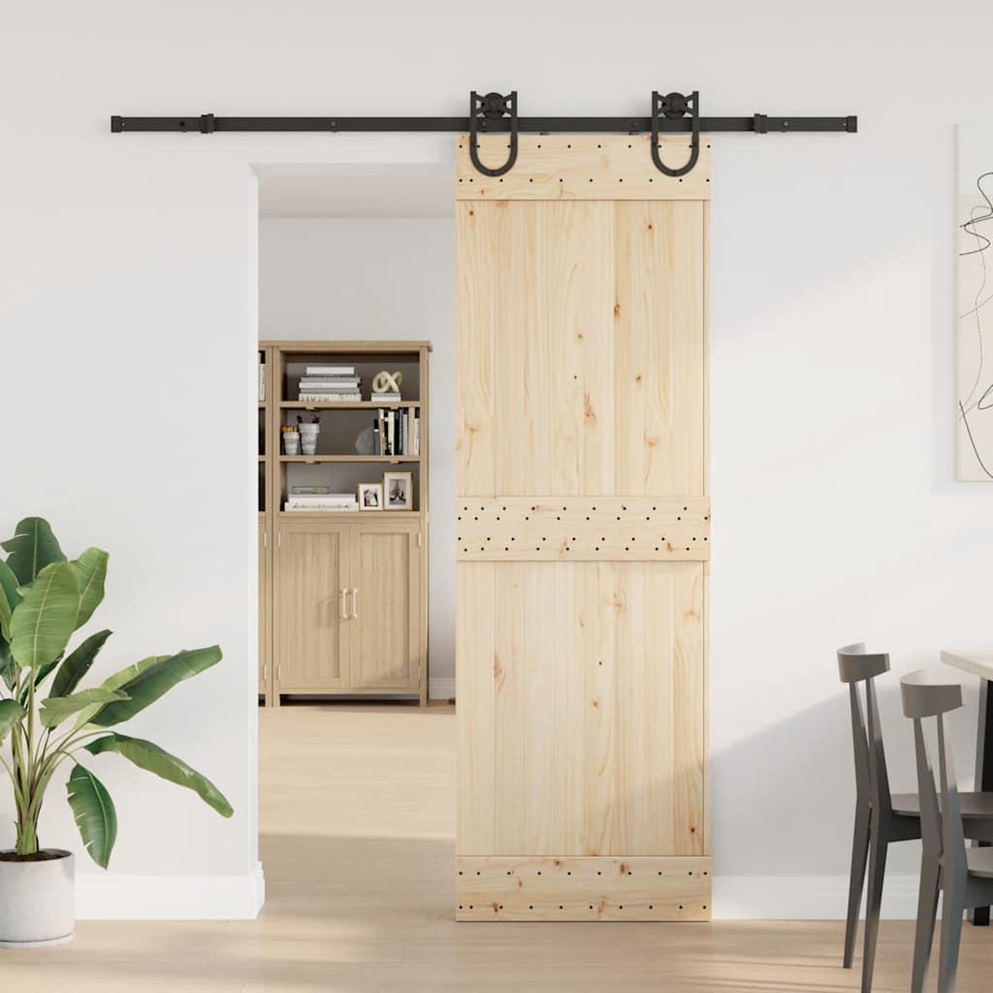 Voir la diapositive 3 : VIDAXL Kit de quincaillerie de porte coulissante 200 cm Acier Noir